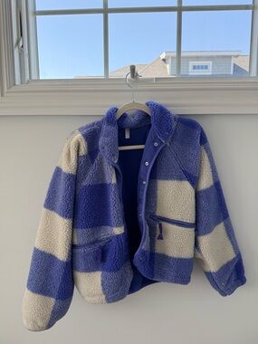 Plush Sherpa Jacket in Lavender & Cream